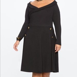 ELOQUII - Sexy Fit & Flair Black Dress - $ Firm